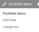 Manage Portfolio Items in the admin backend.